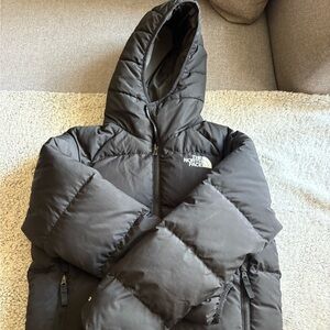 The North Face Kids Charcoal Puffer Coat Reversible